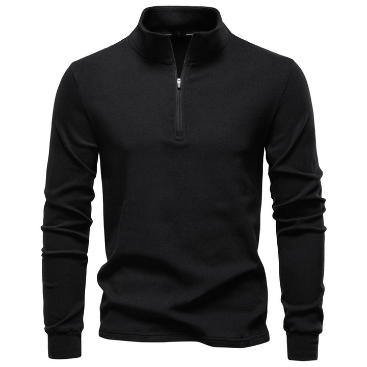 Herren funktionaler Sweatshirt mit hohem Kragen und kurzem Reißverschluss Aliams