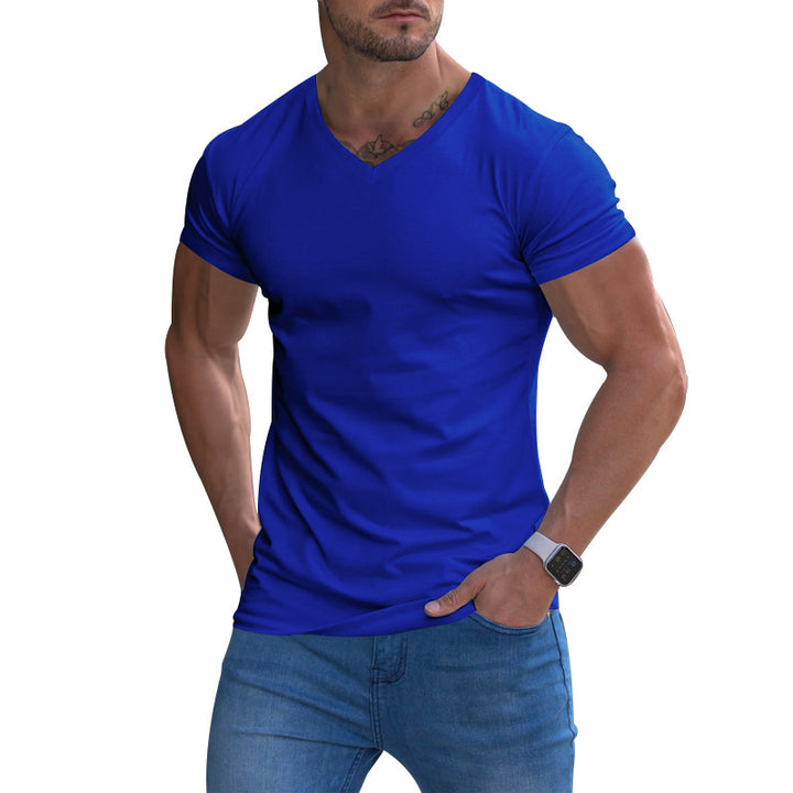 Herren V-Ausschnitt T-Shirt aus weichem Baumwollmix Aliams