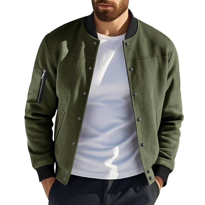 Herren stylische Collegejacke mit praktischen Taschen Aliams