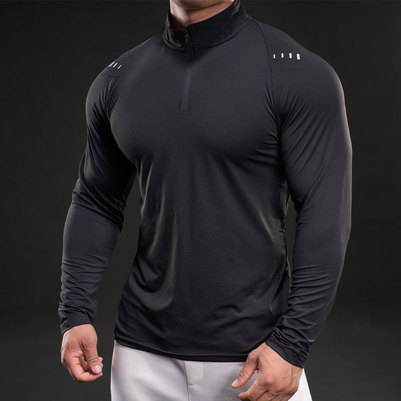 Herren sportliches Funktionsoberteil mit Stehkragen Aliams