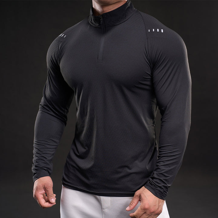 Herren sportliches Funktionsoberteil mit Stehkragen Aliams