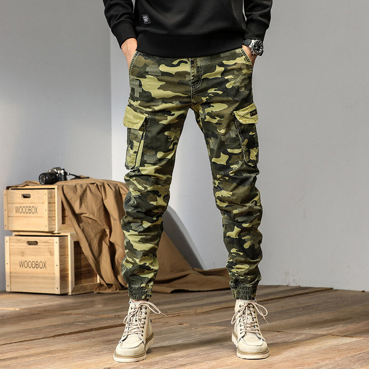 Herren Cargo-Hose mit Camouflage-Muster und praktischen Taschen Aliams