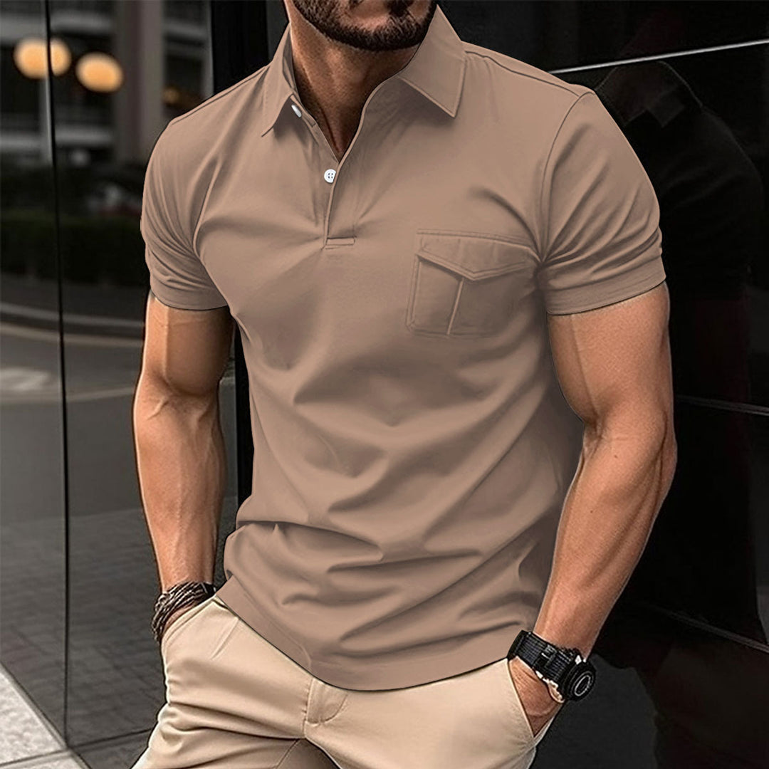 Herren Kurzarm Poloshirt mit praktischer Brusttasche und modernem Schnitt Aliams