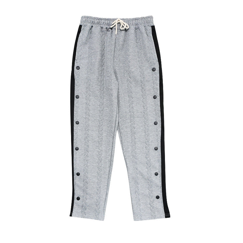 Herren Sportliche Chinohose mit seitlichen Druckknopfdetails und elastischem Bund Aliams