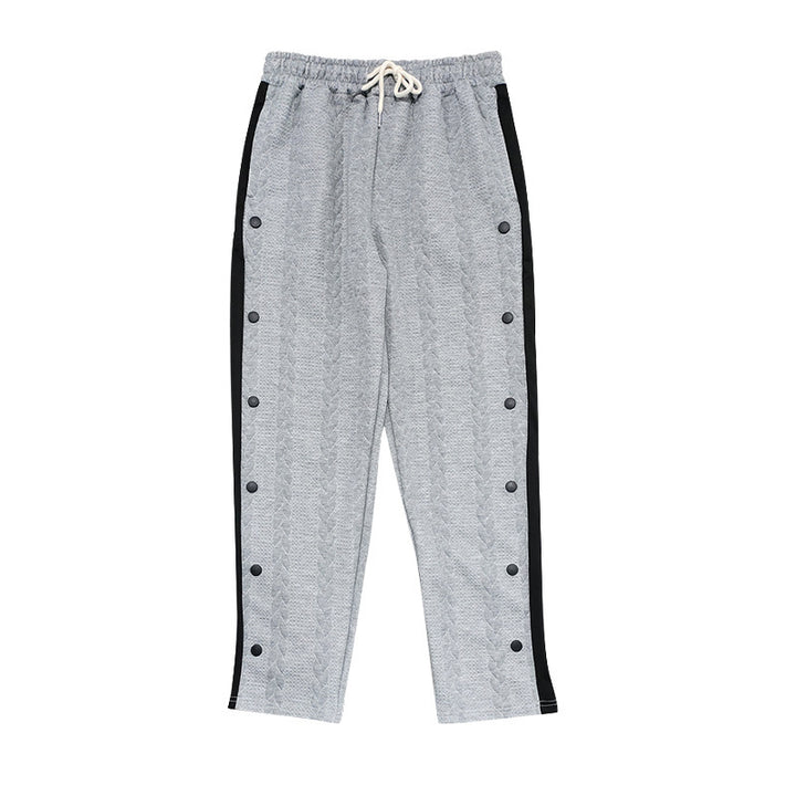 Herren Sportliche Chinohose mit seitlichen Druckknopfdetails und elastischem Bund Aliams