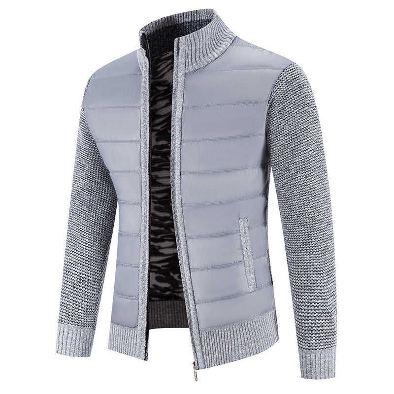 Herren gesteppte Jacke mit modischem Strickarm Aliams