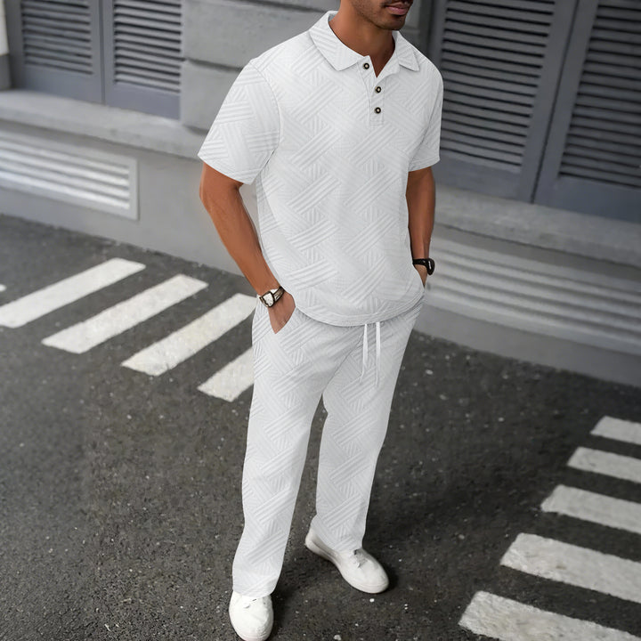 Herren eleganter Freizeitanzug mit strukturierten Details Aliams