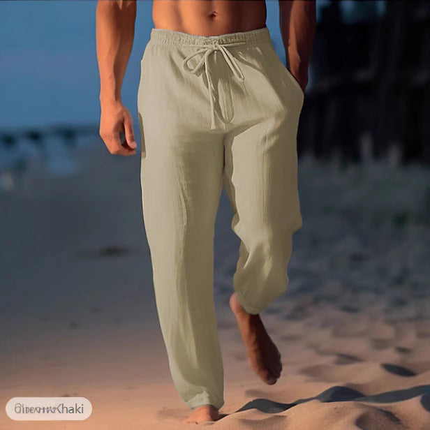 Herren entspannende Strandhose mit elastischem Bund und praktischen Taschen Aliams