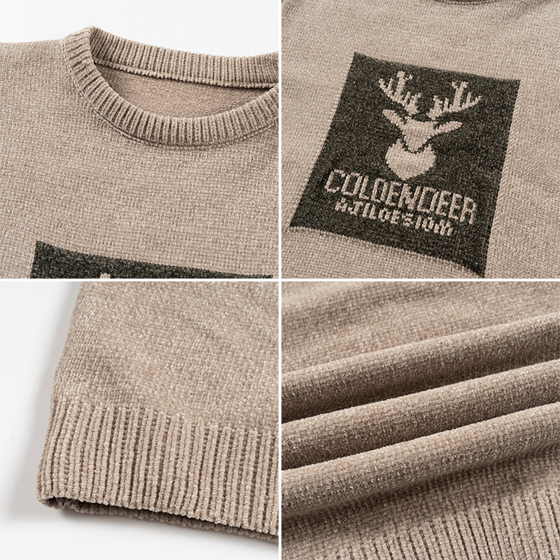 Herren Rundhalspullover mit kreativem Grafikdesign Aliams