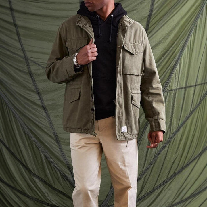 Herren funktionale Freizeitjacke mit großem Taschenangebot und modernem Kragen Aliams