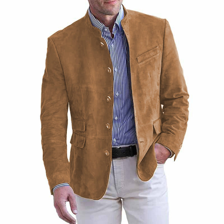 Herren eleganter Wildlederblazer mit modischen Akzenten Aliams