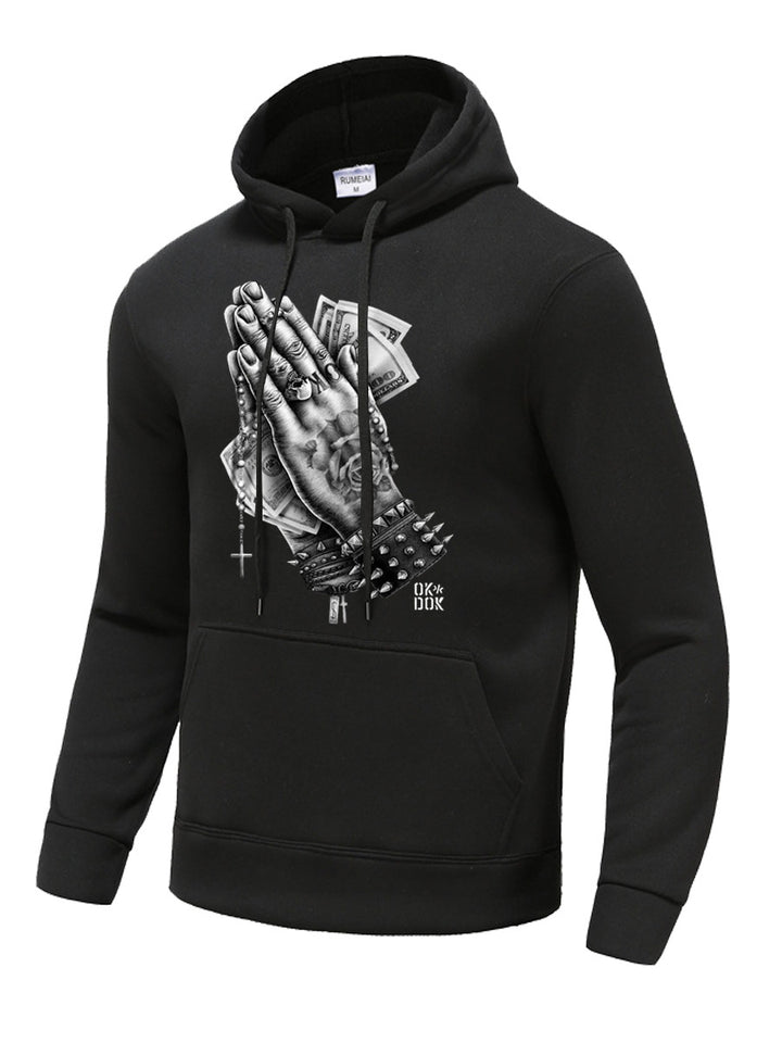 Herren Hoodie mit kreativem grafischen Druck Aliams
