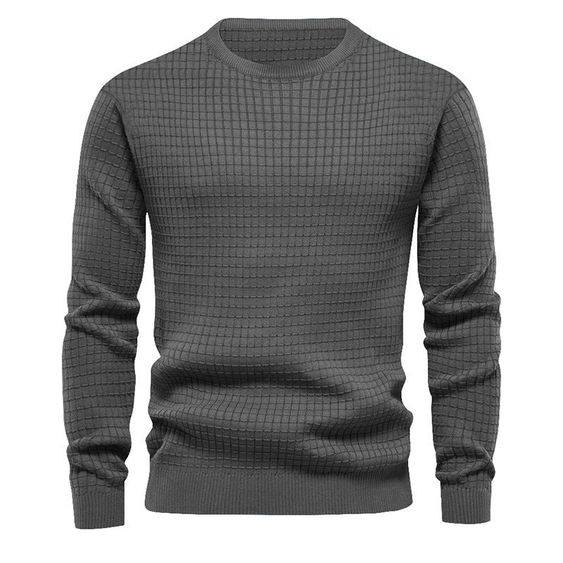 Herren hochwertiger Strickpullover mit strukturiertem Design und klassischem Rundhalsausschnitt Aliams