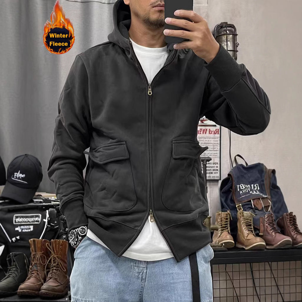 Herren warme Fleecejacke mit praktischen Taschen und modernem Schnitt Aliams