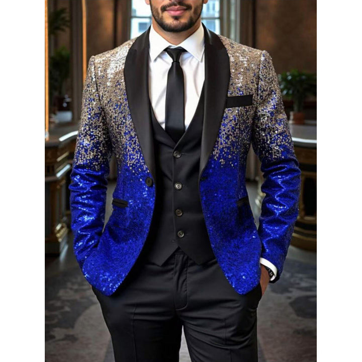 Herren Glamouröser Paillettenblazer mit stylischem Schnitt und eleganten Akzenten Aliams