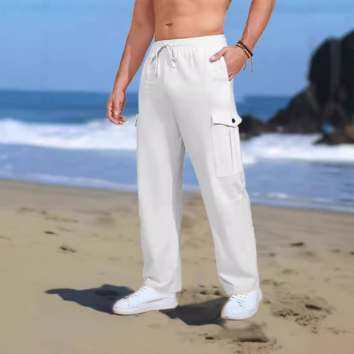 Herren Cargo-Hose mit vielseitigen Taschen und elastischem Bund Aliams