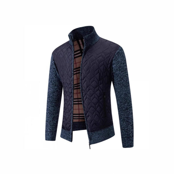 Herren Steppjacke mit hohem Kragen und eleganter Strickästhetik Aliams