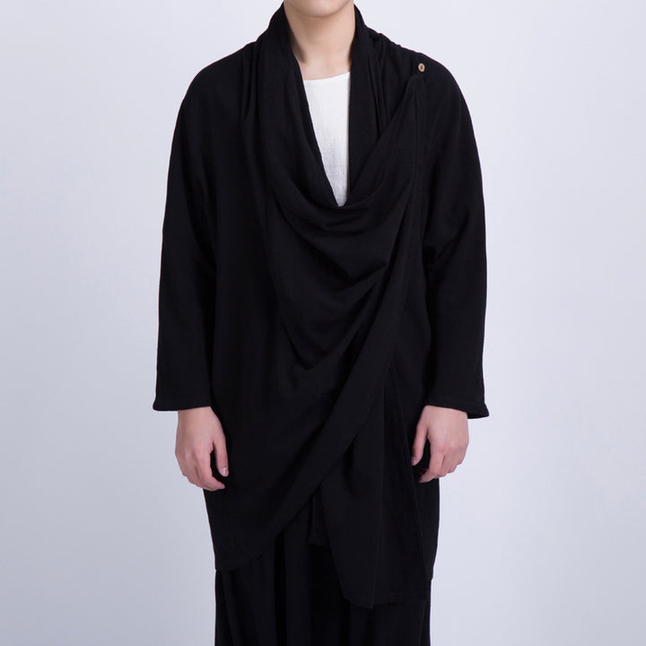 Herren Überwurfjacke mit asymmetrischem Schnitt und dekorativen Details Aliams