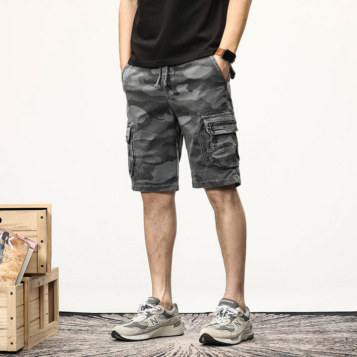 Herren Cargoshorts im lässigen Camouflage-Stil mit verschiedenen Taschen und verstellbarem Bund Aliams