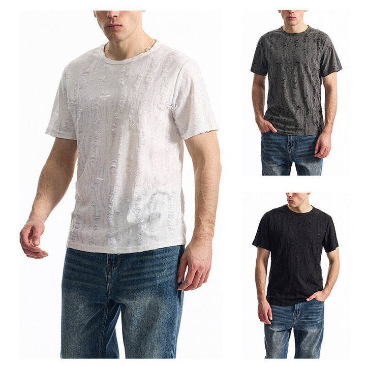 Herren T-Shirt mit einzigartigem Design und strukturierten Stoff Aliams