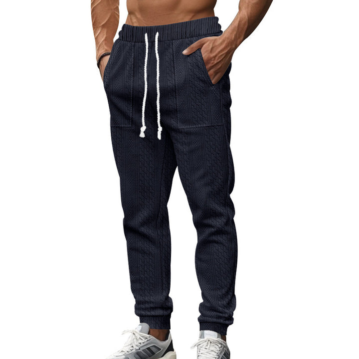 Herren trendy Freizeit-Jogginghose mit Kordelzug und praktischen Taschen Aliams