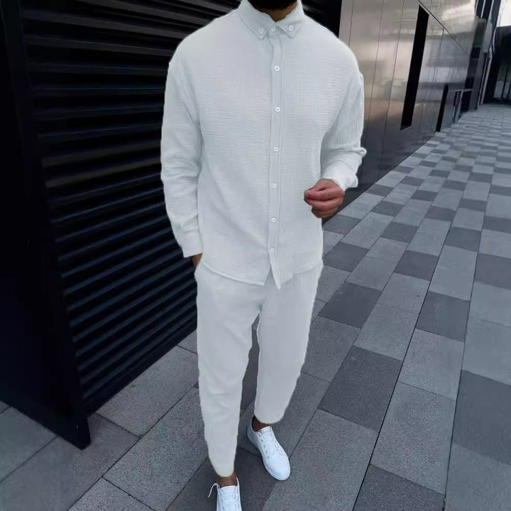 Herren Freizeitanzug aus leichtem, strukturiertem Material mit modernem Schnitt Aliams