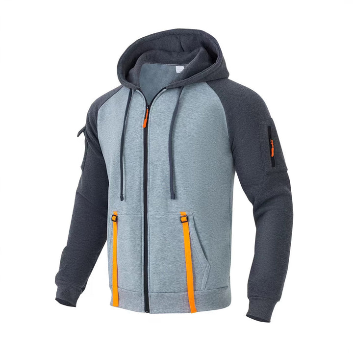 Herren funktioneller Zip-Hoodie mit vielseitigen Taschen Aliams
