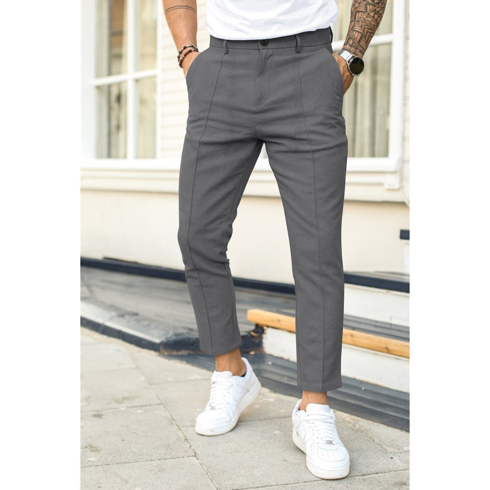 Herren elegante Chino-Hose mit schmalem Schnitt Aliams