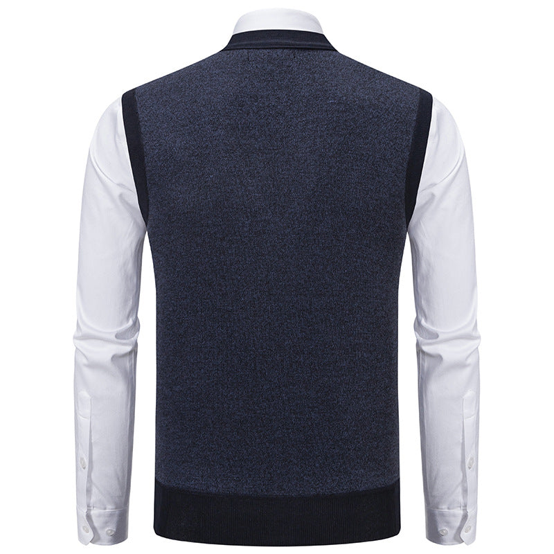 Herren elegante Strickjacke mit modernem Karomuster Aliams