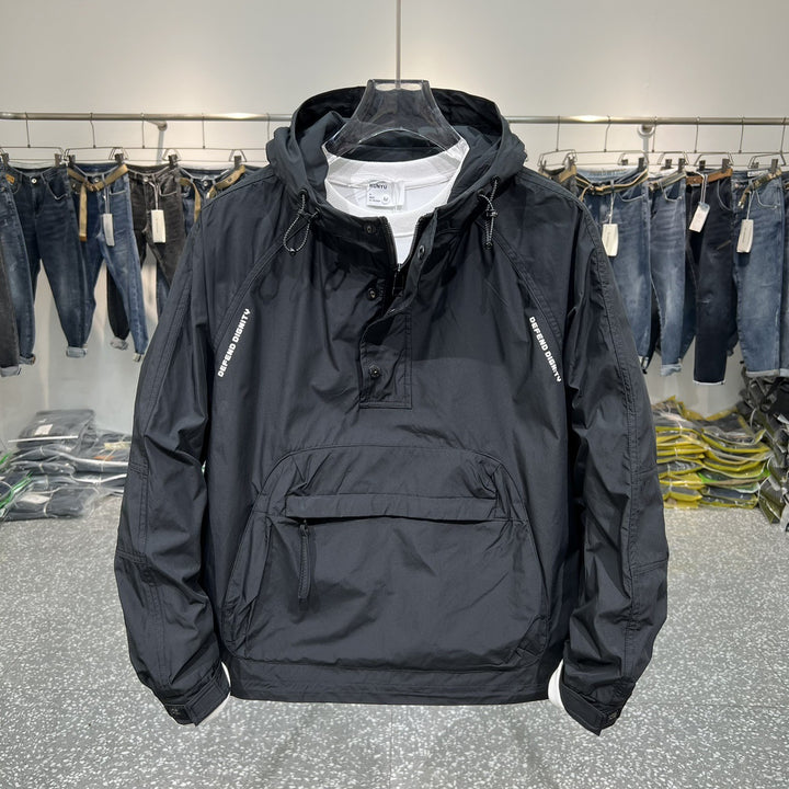 Herren funktionale Outdoor-Jacke mit hohem Kragen und praktischen Taschen Aliams