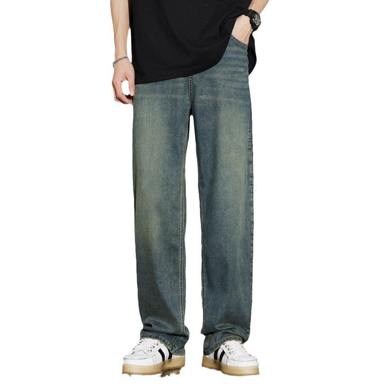 Herren lässige weite Jeanshose im modernen Schnitt Aliams