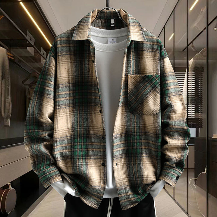 Herren Karierter Shirtjacke Aliams