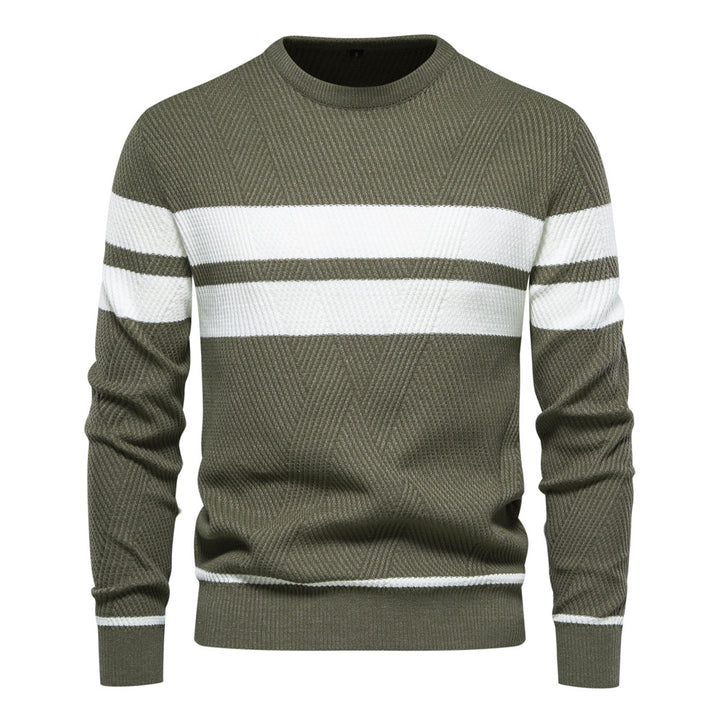 Herren strukturiertes Sweatshirt mit modernen Streifen Aliams