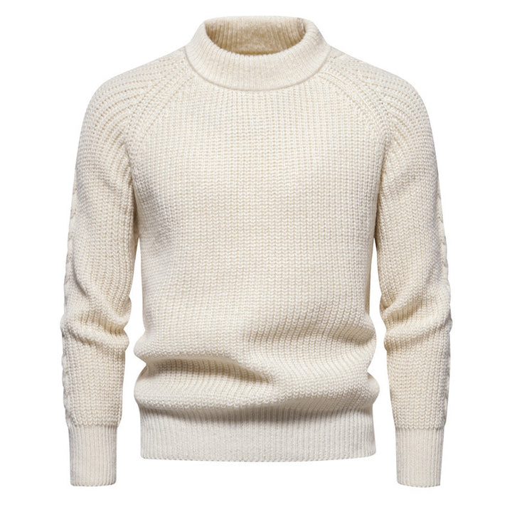 Herren Grobstrickpullover mit hohem Kragen und zeitlosem Design Aliams