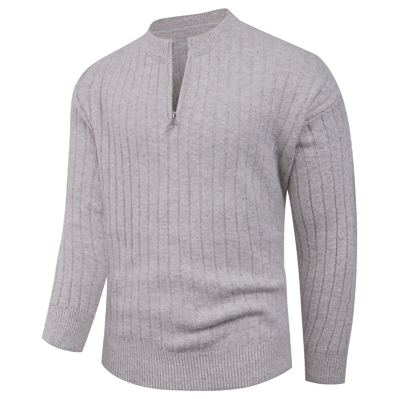 Herren Strickpullover mit hohem Kragen und modernem Reißverschluss Aliams