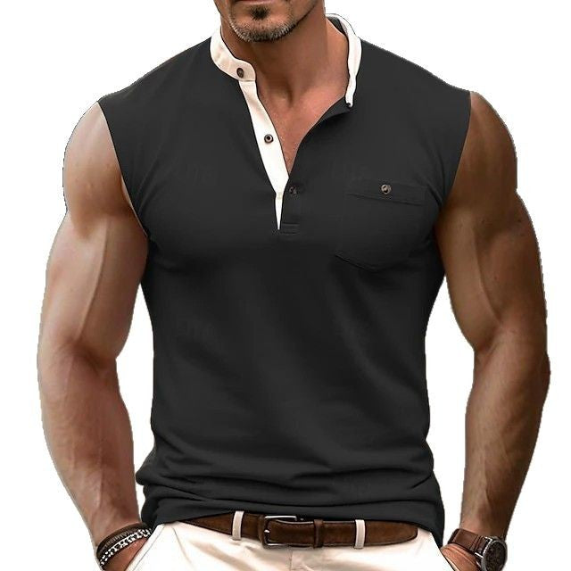 Herren Kurzarm Poloshirt mit modernem Kragen und Brusttasche Aliams