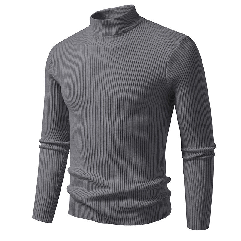 Herren eleganter Rollkragenpullover aus feinem Rippstrick Aliams