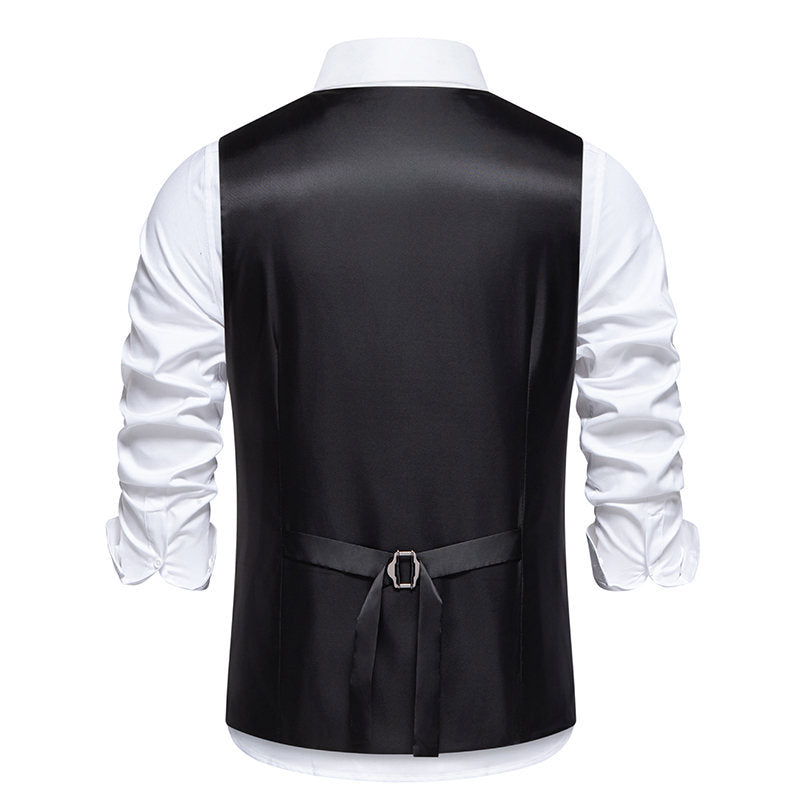 Herren elegante Anzugweste mit kontrastierendem Innenmuster Aliams