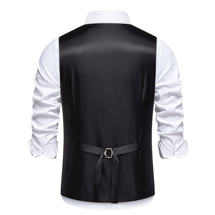 Herren elegante Anzugweste mit kontrastierendem Innenmuster Aliams