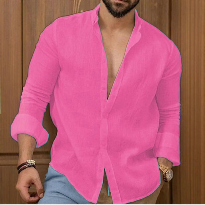 Herren Hemd aus leichtem Leinenmix mit lässigem Schnitt Aliams