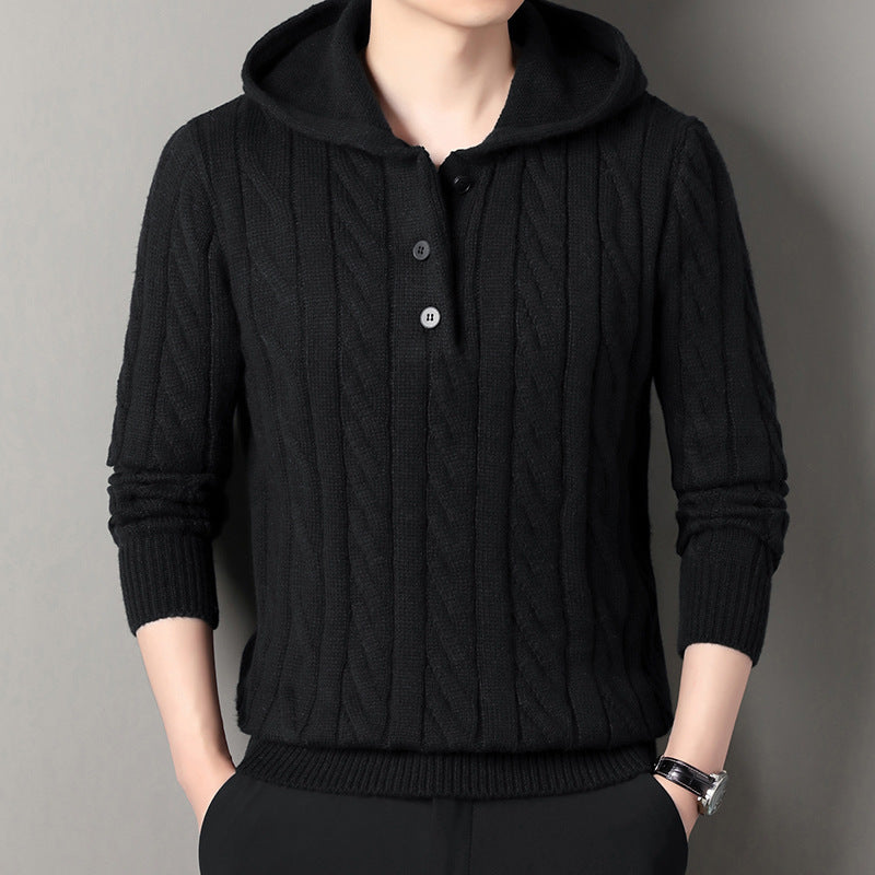 Herren Kapuzenpullover mit strukturierter Strickoptik Aliams