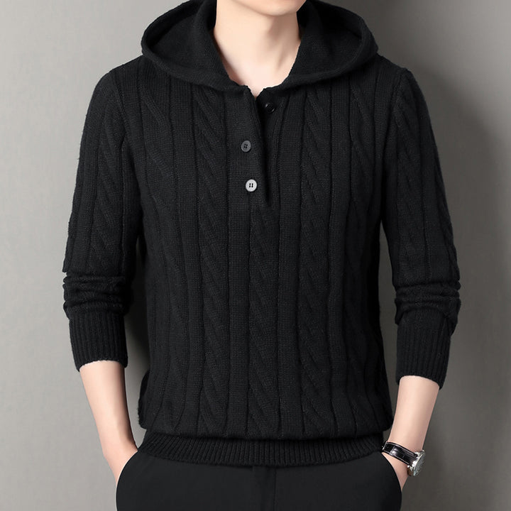 Herren Kapuzenpullover mit strukturierter Strickoptik Aliams