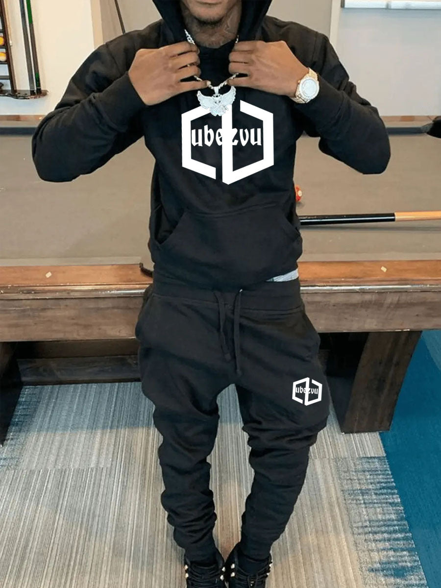 Herren Hoodie und Jogginghose Set mit praktischem Kängurutaschen-Design Aliams