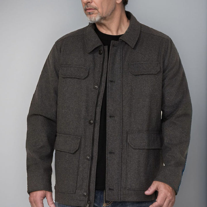 Herren Wolljacke mit funktionalen Taschen und modernem Schnitt Aliams