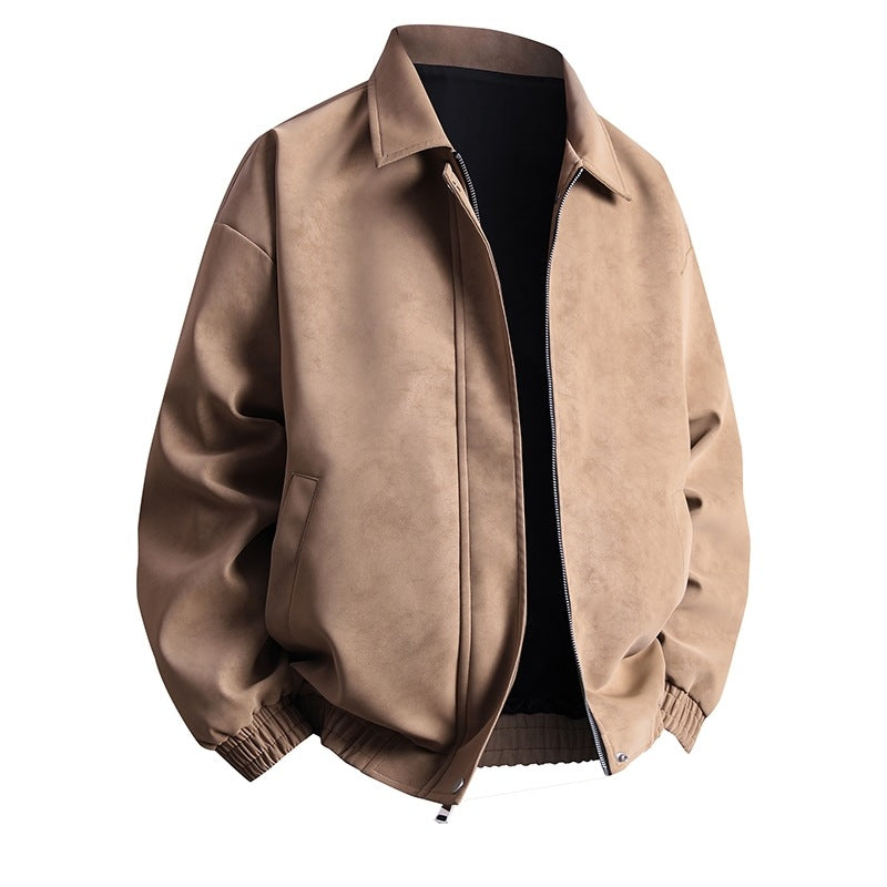 Herren Kunstleder-Bomberjacke mit lässigem Schnitt und praktischen Taschen Aliams