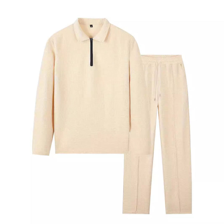 Herren sportliches Freizeitoberteil mit Reißverschluss und bequemen Jogginghose Aliams