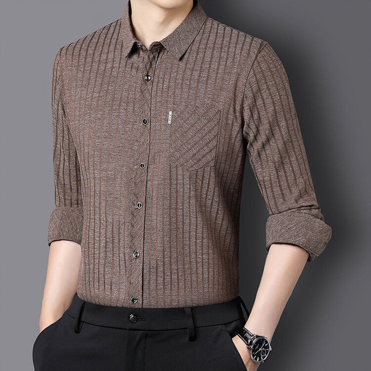 Herren stilvolles Slim-Fit Langarmhemd mit strukturiertem Design Aliams