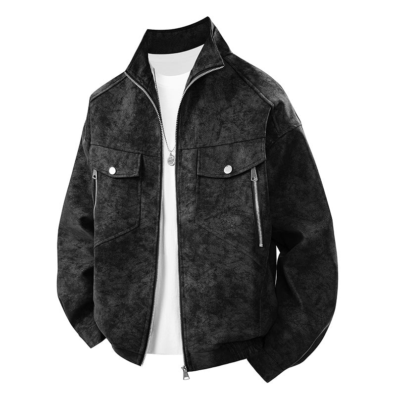 Herren Übergangsjacke mit zwei Brusttaschen und hochstehendem Kragen Aliams