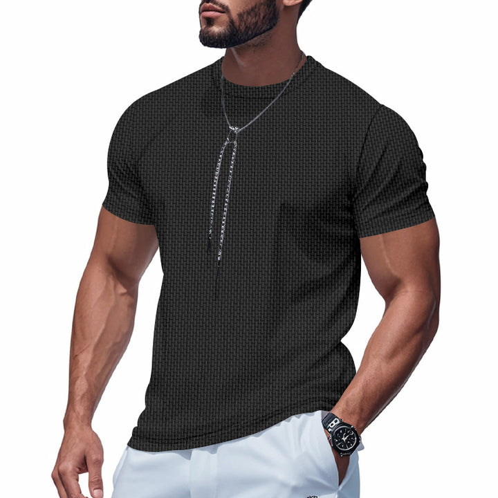 Herren Kurzarm T-Shirt mit strukturiertem Design und atmungsaktiver Baumwolle Aliams