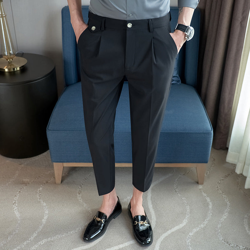 Herren elegante Anzughose mit modernem Schnitt und praktischen Taschen Aliams